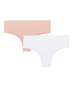 Kit 2 Calcinhas Altas Corte à Laser Bonjour (KT3387) Camurça/Branco
