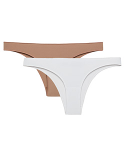 Kit 2 Calcinhas Básicas Bonjour (KT3484) Camurça/Branco