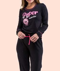 Pijama Feminino Longo Monster Bela Notte (1001567) Algod�o