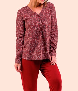 Pijama Feminino Longo Floral Bela Notte (1001596) 100% Algodão - Viscolycra