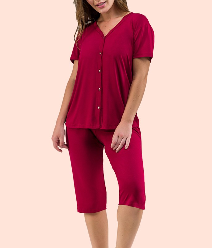 Pijama Feminino Capri Aberto Bela Notte (1001598) Viscolycra