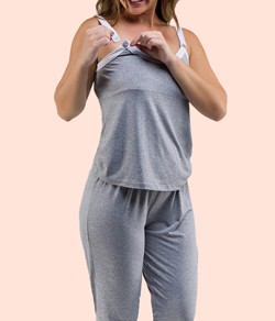 Pijama Feminino Longo Maternidade Bela Notte (1001604) Viscolycra