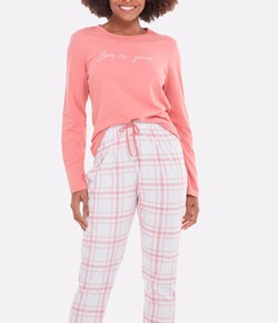 Pijama Feminino Longo Xadrez Bela Notte (1001956) 100% algodão