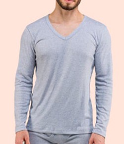 Camiseta Masculina Manga Longa Mescla Bela Notte (201010) Ribana/Canelada