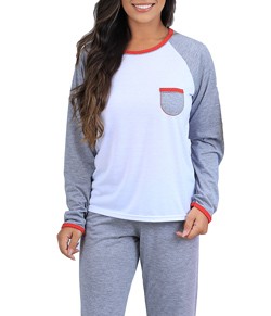Pijama Feminino Longo Raglan Cia do Corpo (4677)