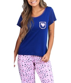 Pijama Feminino Longo Estampado Cia Do Corpo (4700)