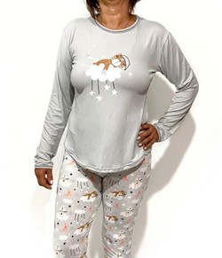 Pijama Feminino Longo Sleepy Bear Cia Do Corpo (4707)