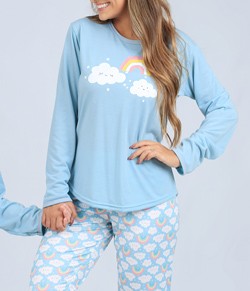 Pijama Feminino Longo Nuvem Cia Do Corpo (4707)
