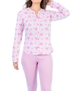 Pijama Feminino Aberto Corações Cia do Corpo (5049)