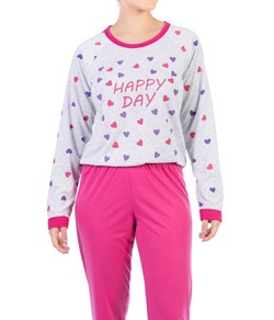 Pijama Feminino Longo Happy Day Cia do Corpo (5055)