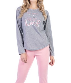 Pijama Feminino Longo Love Cia do Corpo (5066)
