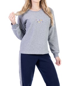Pijama Feminino Longo Plush Cia do Corpo (5111) Marinho