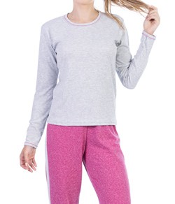 Pijama Feminino Longo Básico Cia do Corpo (5126) Rosa
