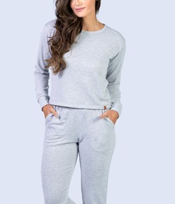 Pijama Feminino Longo Cia do Corpo (5409) Cinza