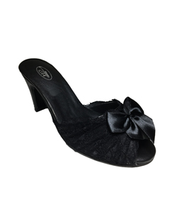 Tamanco de Quarto Rendado Chinelar (852) Preto