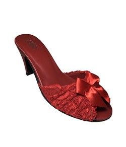 Tamanco de Quarto Rendado Chinelar (852) Vermelho