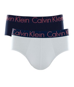Kit 2 Cuecas Brief Cotton/Algodão Calvin Klein (C11.03) Marinho/Branco