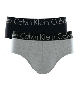 Kit 2 Cuecas Brief Cotton/Algodão Calvin Klein (C11.03) Preto/Mescla