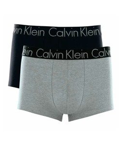 Kit 2 Cuecas Low Rise Trunk Calvin Klein (C11.04) Cinza Mescla/Preto