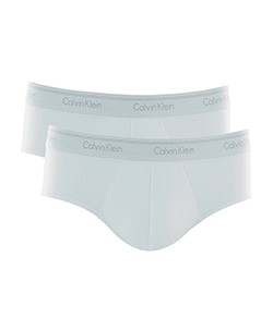 Kit 2 Cuecas Brief Cotton/Algodão Calvin Klein (C11.01) Branco