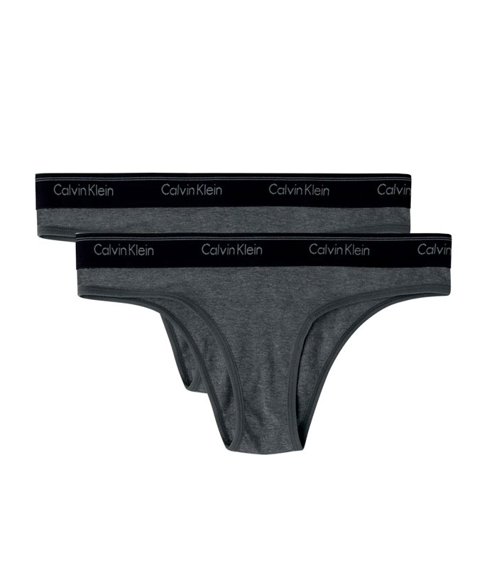 Kit 2 Tangas Calvin Klein (C41.01) Cinza Escuro/Cinza Escuro 