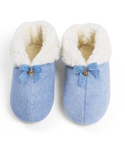 Pantufa Botinha com Lacinho Cotton Day (14004) Azul