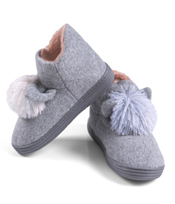 Pantufa Botinha Soft com Pom Pom Cotton Day (14300)