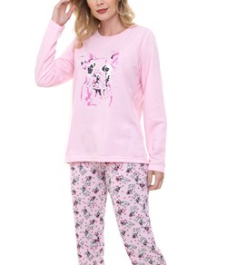 Pijama Longo Dog Doce Luar Moletinho (10872) Rosa