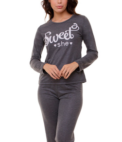 Pijama Feminino Longo Sweet Doce Luar (5220) Poliviscose