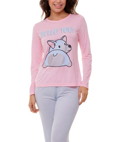 Pijama Feminino Longo Dog Doce Luar (5220) Poliviscose