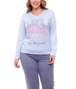 Pijama Feminino Longo Love Doce Luar (5221) Plus Size