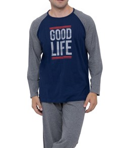 Pijama Masculino Longo Life Good Doce Luar (5633) Algod�o