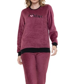 Pijama Feminino Longo Quentinho Fleece Doce Luar Inverno