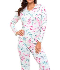 Pijama Feminino Longo Floral Doce Luar (5900) Viscolycra