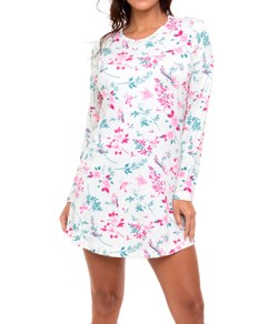 Camisola Curta Manga Longa Floral Doce Luar (5902) Viscolycra