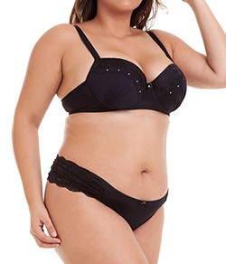 Conjunto Lingerie Drapeado com Strass D