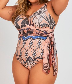 Maiô Saída de Praia Estampado Dilady Banho de Mar Beach (621515) Plus Size