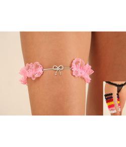 Garter (persex) com lacinho em strass - v�rias cores