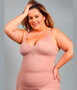 Camisete Modeladora Alta Compress�o com Renda Duloren (112712)