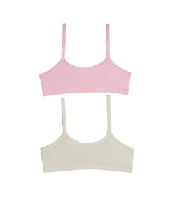 Kit 2 Top Infantil Cotton/Algodão DelRio (40309) Pérola/Chiclete