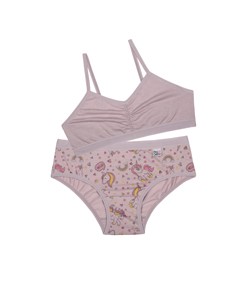 Conjunto Top Infantil Miss DelRio (49882) Quartzo/Unicórnio