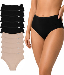 Kit 10 Calcinhas Cavada Algod�o DelRio (502124) Preto/Mousse