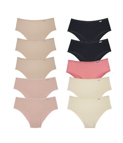 Kit 10 Calcinhas Cavada Cotton/Algod�o DelRio (502622)