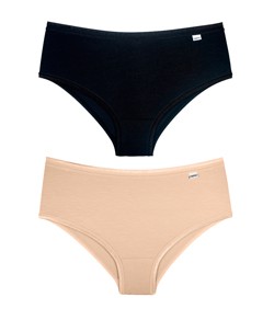 Kit 2 Calcinhas Cavadas Modal DelRio (503021) Preto/Areia