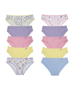 Kit Infantil 10 Calcinhas Cotton/Algodão Miss DelRio (512222)
