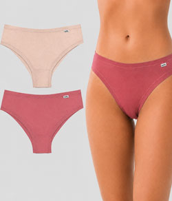 Kit 2 Calcinhas Biquíni Modal DelRio (513021) Pêssego/Rosa Chá