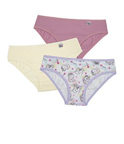 Kit Infantil 3 Calcinhas DelRio (51354) Make/Pérola/Unicórnio