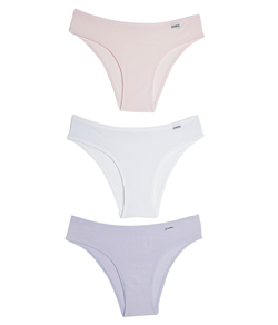 Kit 3 Calcinhas DelRio (51364) Doce/Branco/Lilás