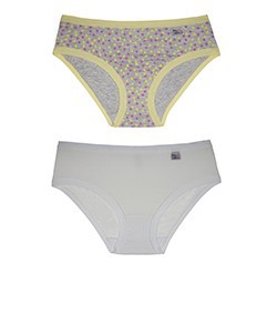 Kit Infantil 2 Calcinhas Miss DelRio (51779) Confete/Branco