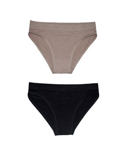 Kit 2 Calcinhas Sem Costura DelRio (5190) Mousse/Preto